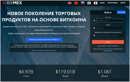 Биржа криптовалют Bitmex