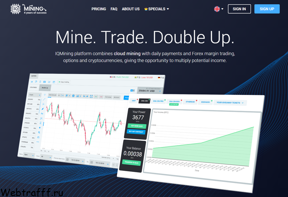 облачный майнинг в IQ Mining